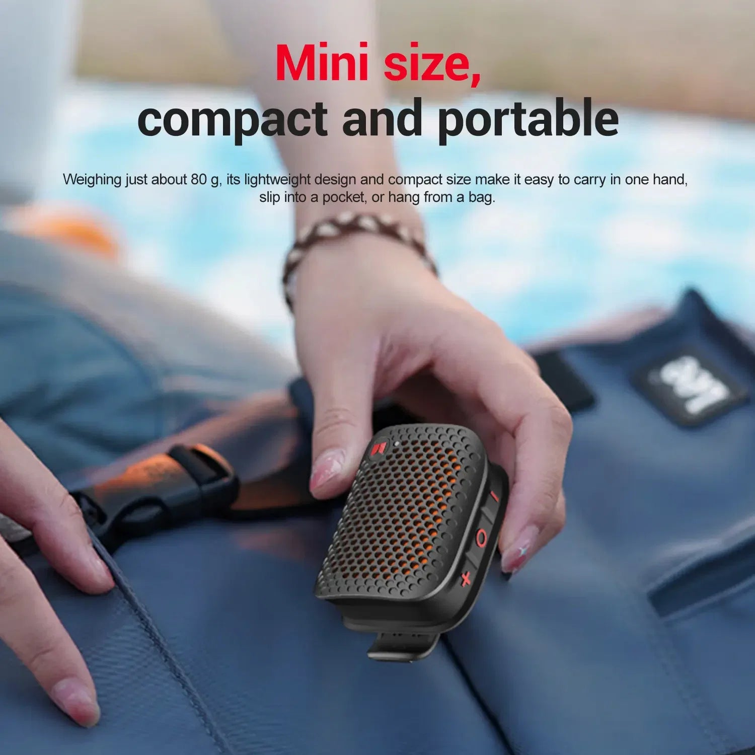 MONSTER M3 Portable Bluetooth Speaker, TWS Stereo Sound, IPX7 Waterproof, Magnetic Clip-On Wearable Speaker, Ultra-Portable 80G Wireless Speaker for Outdoor, Travel, Camping & Work - 2026 Deals for You Days