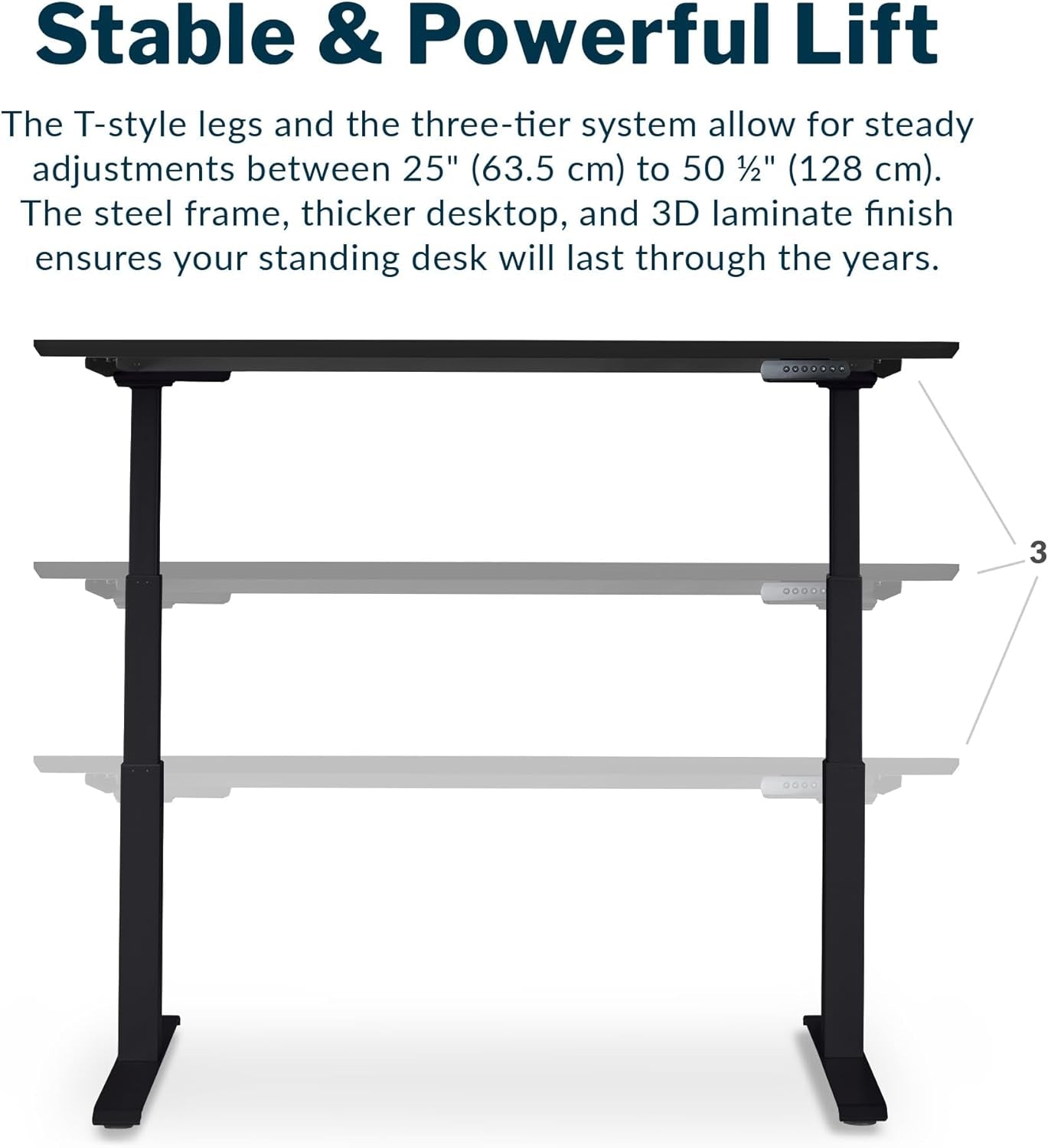 Vari Classic Electric Standing Desk – 60X30 – Black/Black
