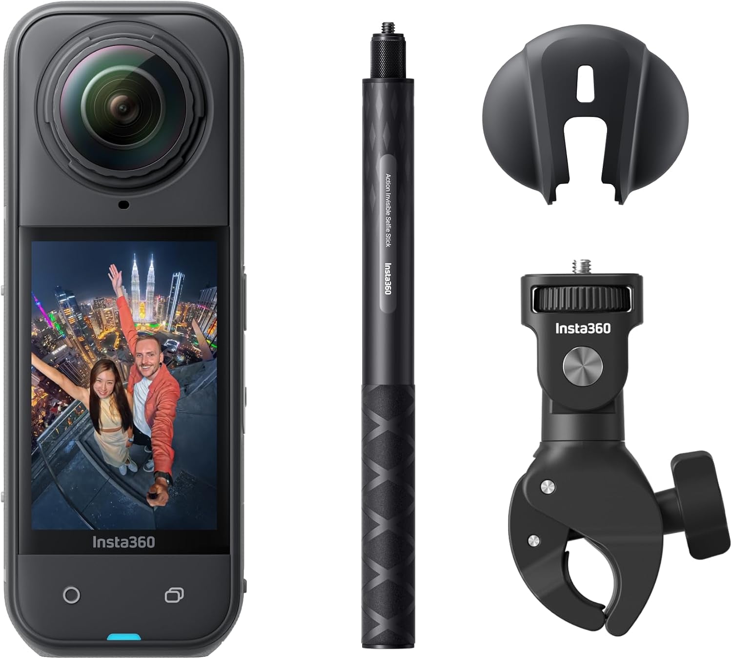 Insta360 X5 Motorcycle Bundle - Waterproof 8K 360° Action Camera, Rugged & Replaceable Lens, 3-Hour Battery, Clear Audio, Stabilization, Invisible Selfie Stick Effect, Leading Low Light
