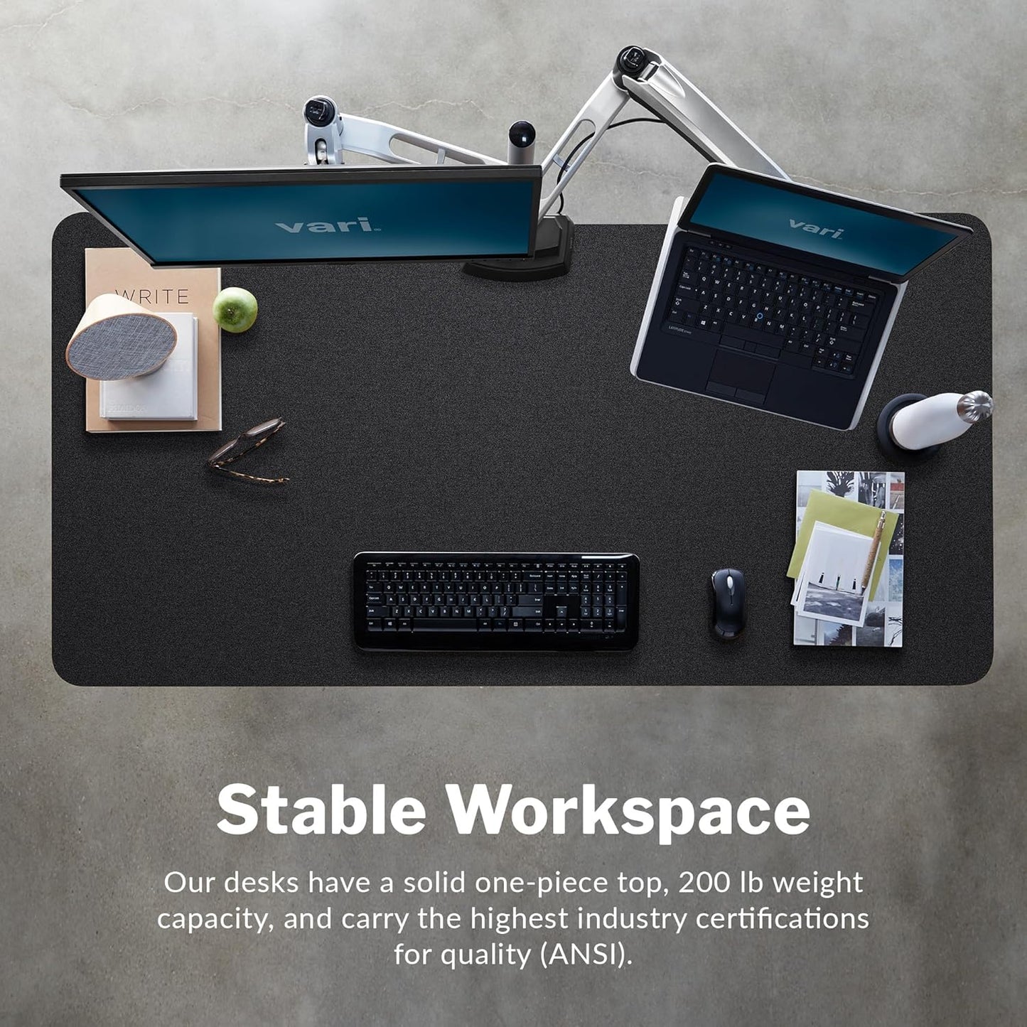 Vari Classic Electric Standing Desk – 60X30 – Black/Black