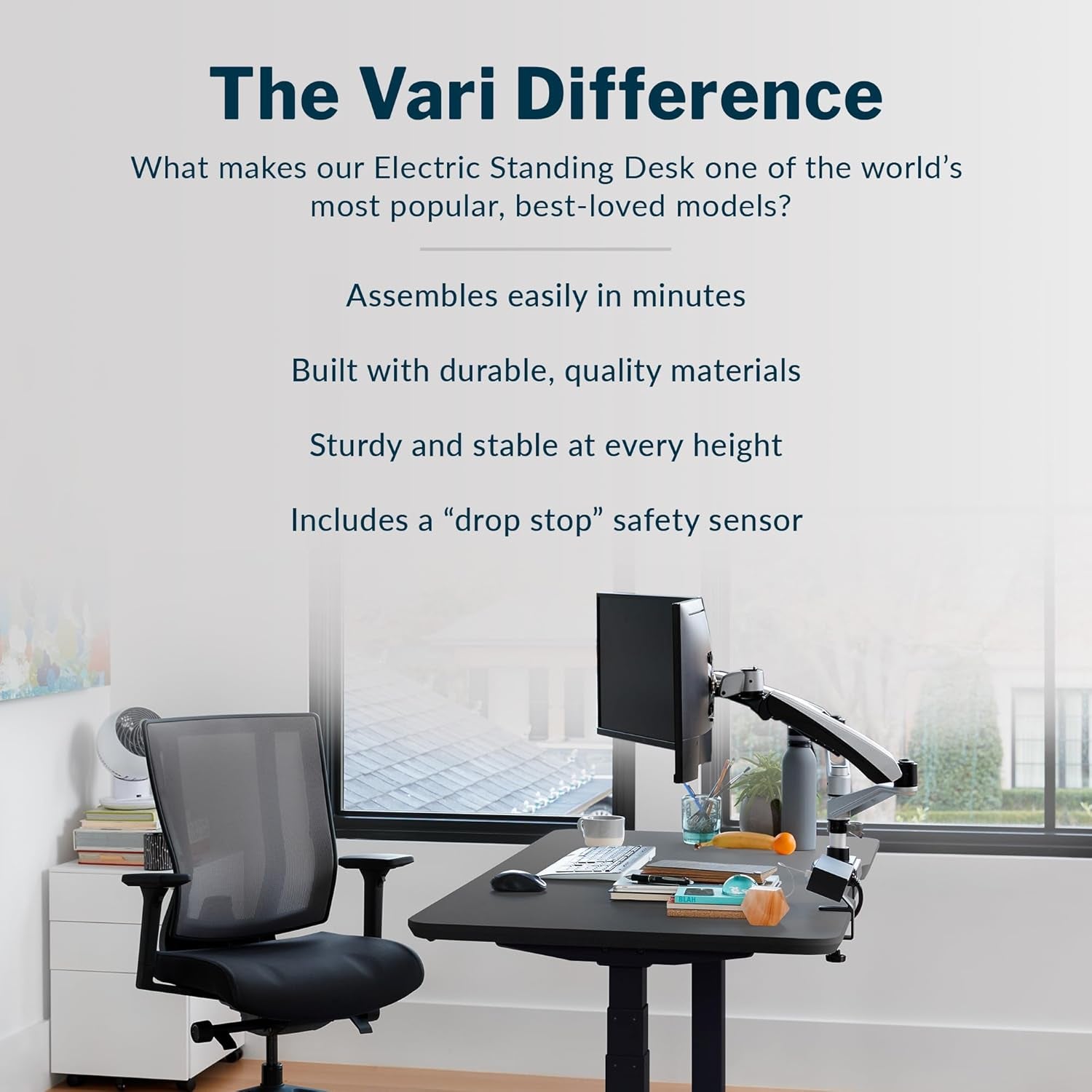 Vari Classic Electric Standing Desk – 60X30 – Black/Black