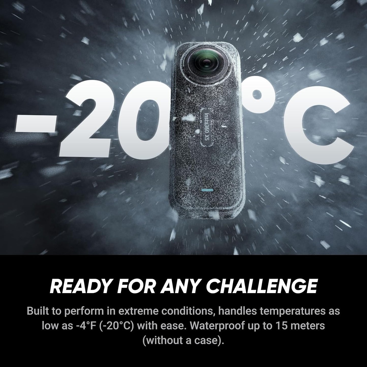 Insta360 X5 Snowboard Bundle - Waterproof 8K 360° Action Camera, Invisible Selfie Stick Effect, Leading Low Light, Rugged & Replaceable Lens, 3-Hour Battery, Clear Audio, Stabilization