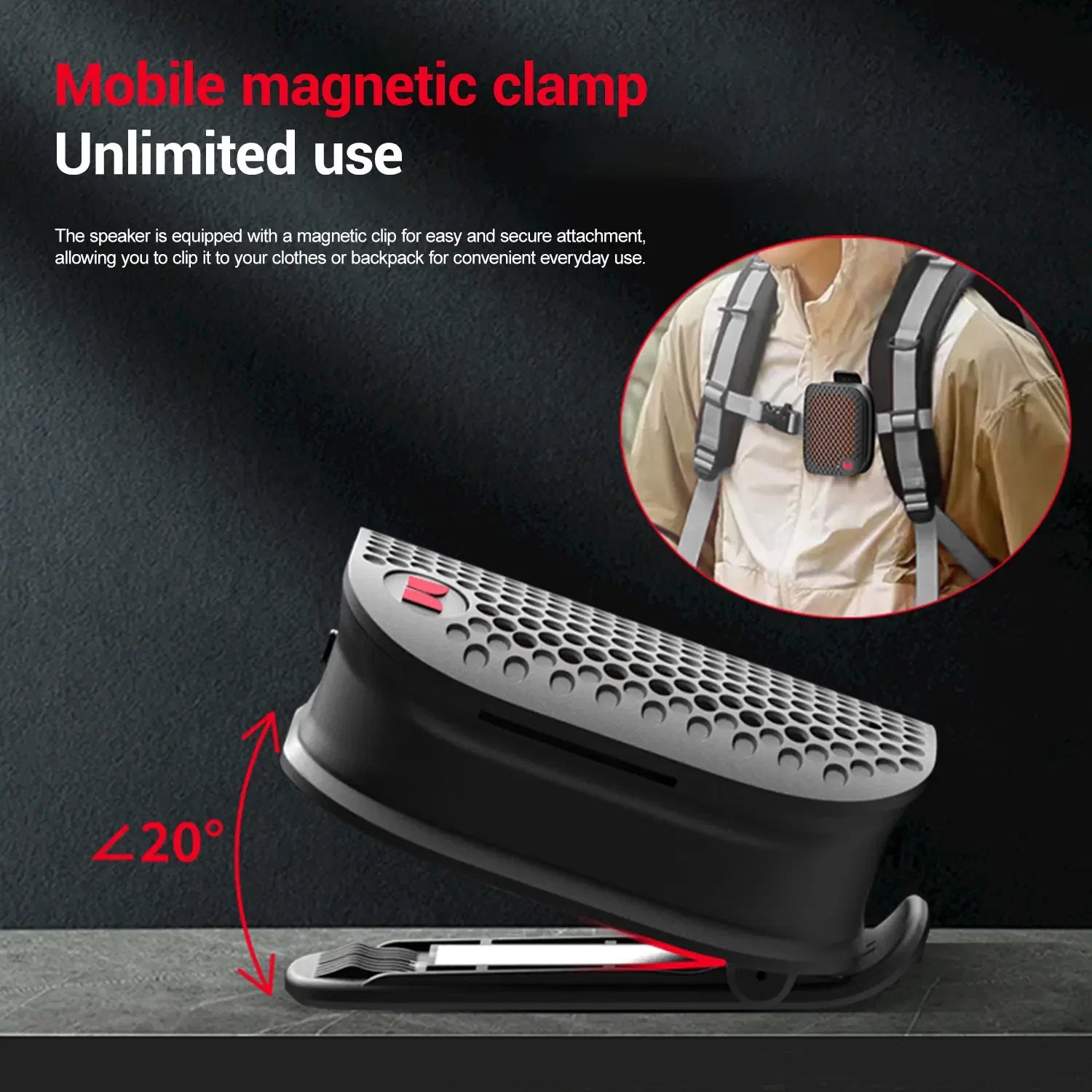 MONSTER M3 Portable Bluetooth Speaker, TWS Stereo Sound, IPX7 Waterproof, Magnetic Clip-On Wearable Speaker, Ultra-Portable 80G Wireless Speaker for Outdoor, Travel, Camping & Work - 2026 Deals for You Days