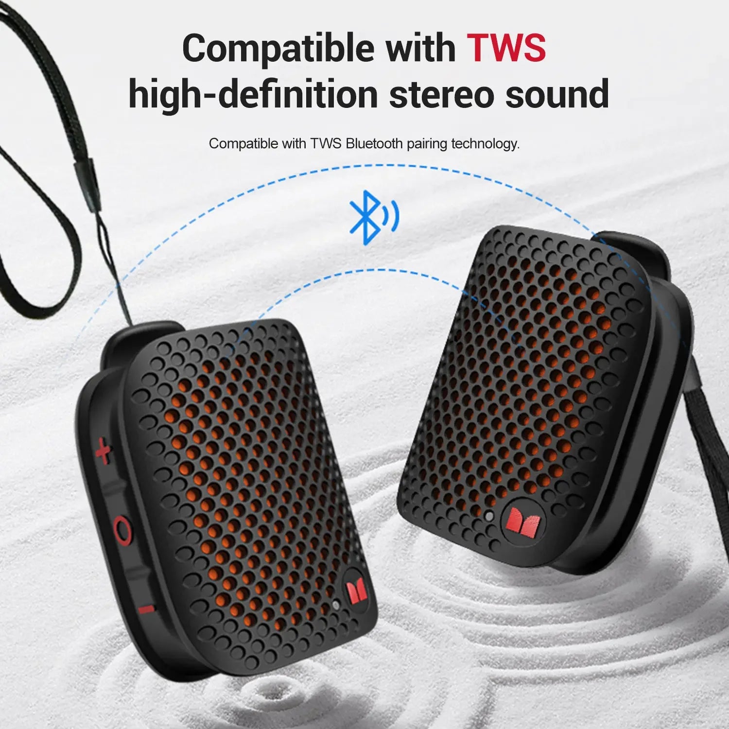 MONSTER M3 Portable Bluetooth Speaker, TWS Stereo Sound, IPX7 Waterproof, Magnetic Clip-On Wearable Speaker, Ultra-Portable 80G Wireless Speaker for Outdoor, Travel, Camping & Work - 2026 Deals for You Days
