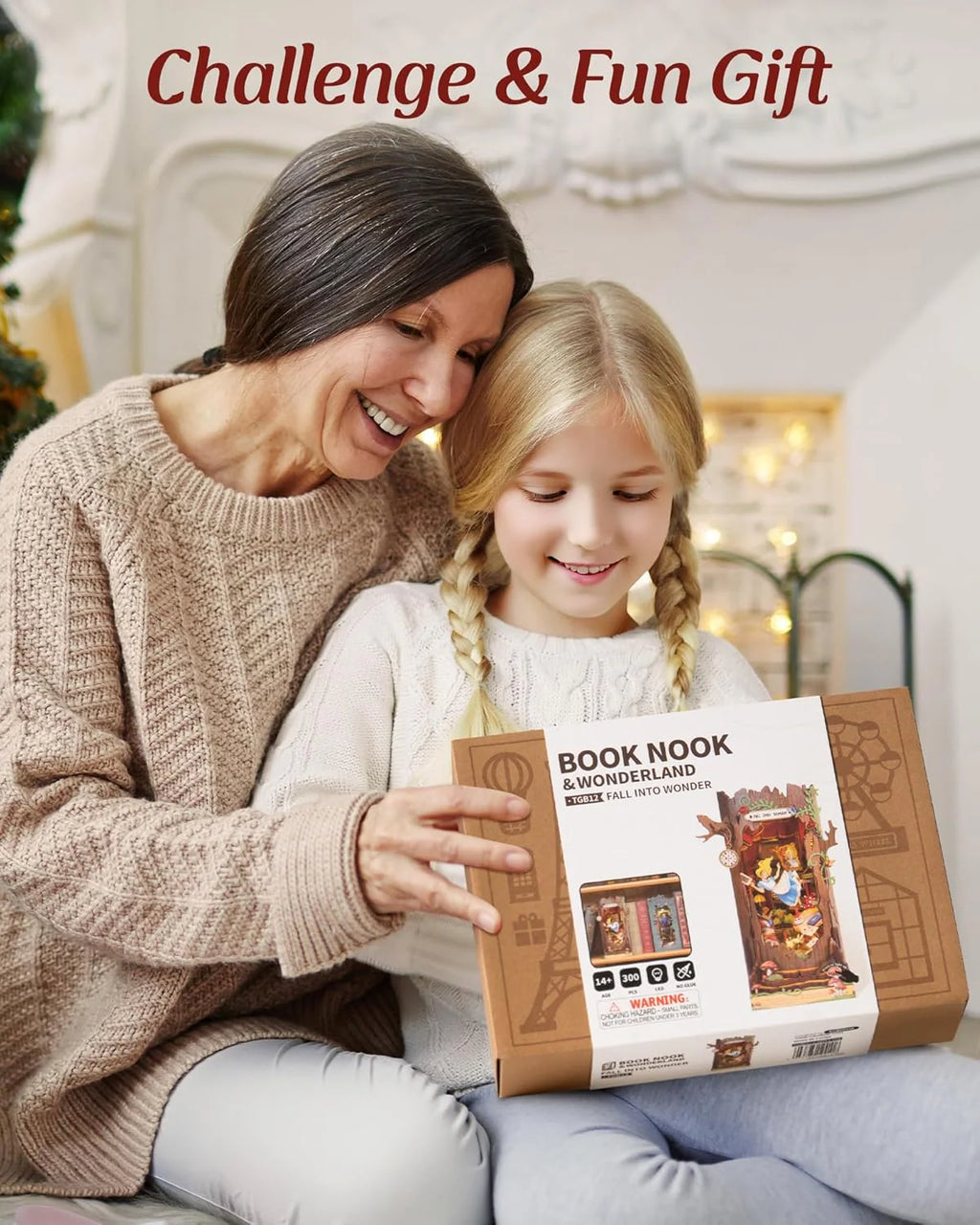 Book Nook Kit, Fairy Tale Princess DIY Miniature House Kit, Fall into Wonder 3D Wooden Puzzle Bookends, Tiny House Bookshelf Decor Creative Decorative Unique Gifts for Adults & Teens
