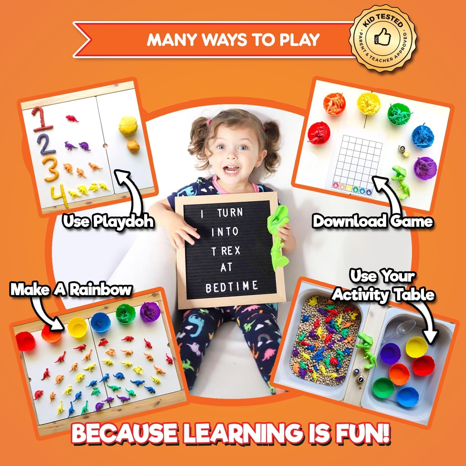 Stomp & Roar Dinosaurs - Sort, Count, Match & Play with 54Pc, Dice + Ebook