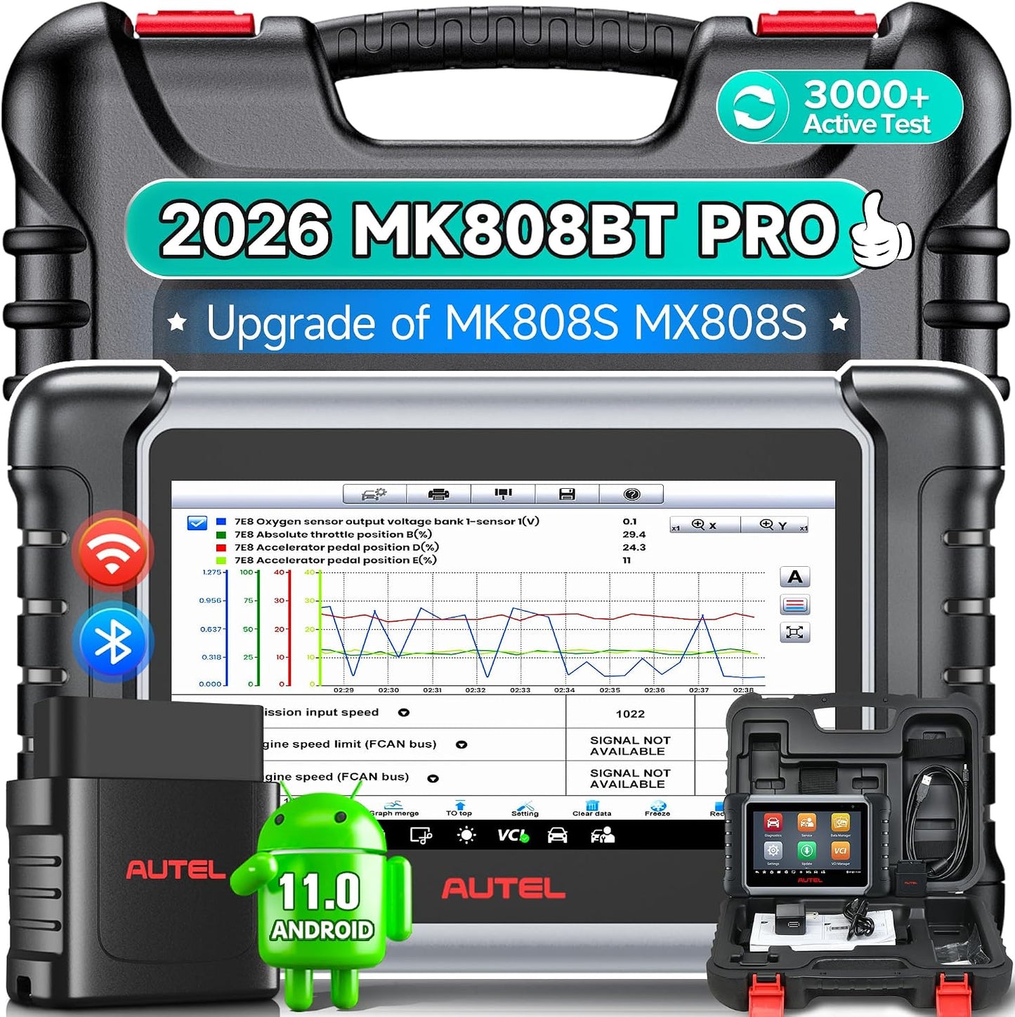 Scanner Maxicom MK808BT PRO, 2026 Newer Bidirectional Tool as MK900BT