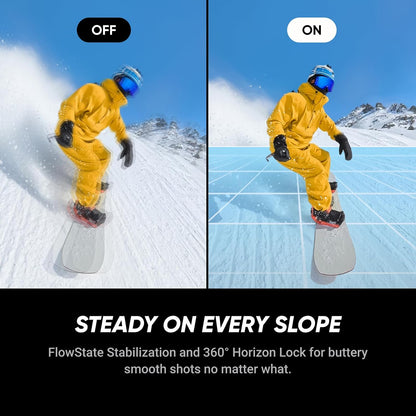 Insta360 X5 Snowboard Bundle - Waterproof 8K 360° Action Camera, Invisible Selfie Stick Effect, Leading Low Light, Rugged & Replaceable Lens, 3-Hour Battery, Clear Audio, Stabilization