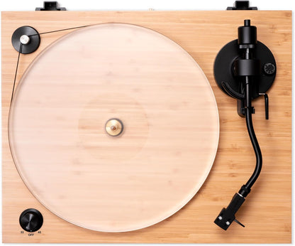 RT85 Reference High Fidelity Vinyl Turntable Record Player with Ortofon 2M Blue Cartridge, Acrylic Platter, Speed Control Motor, High Mass MDF Wood Plinth, Vibration Isolation Feet - Bamboo