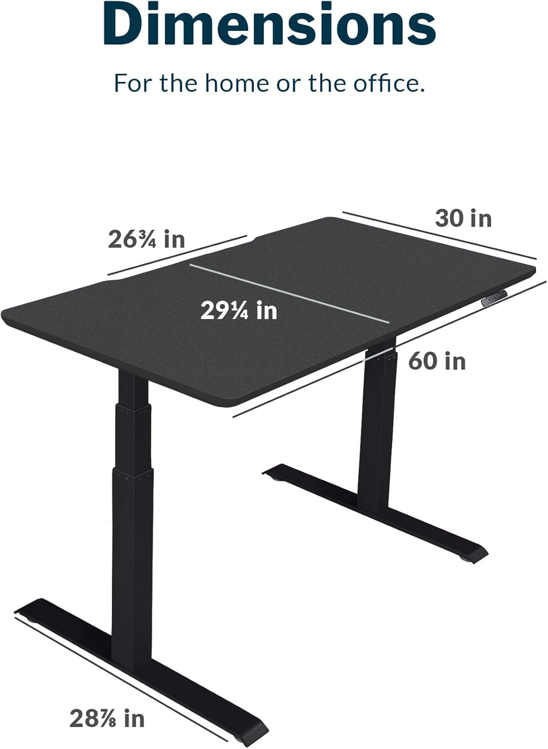 Vari Classic Electric Standing Desk – 60X30 – Black/Black