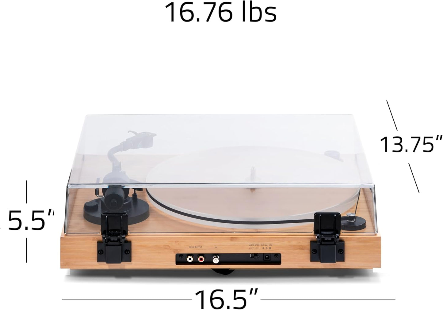 RT85 Reference High Fidelity Vinyl Turntable Record Player with Ortofon 2M Blue Cartridge, Acrylic Platter, Speed Control Motor, High Mass MDF Wood Plinth, Vibration Isolation Feet - Bamboo